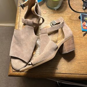 Lucky brand open toed booties